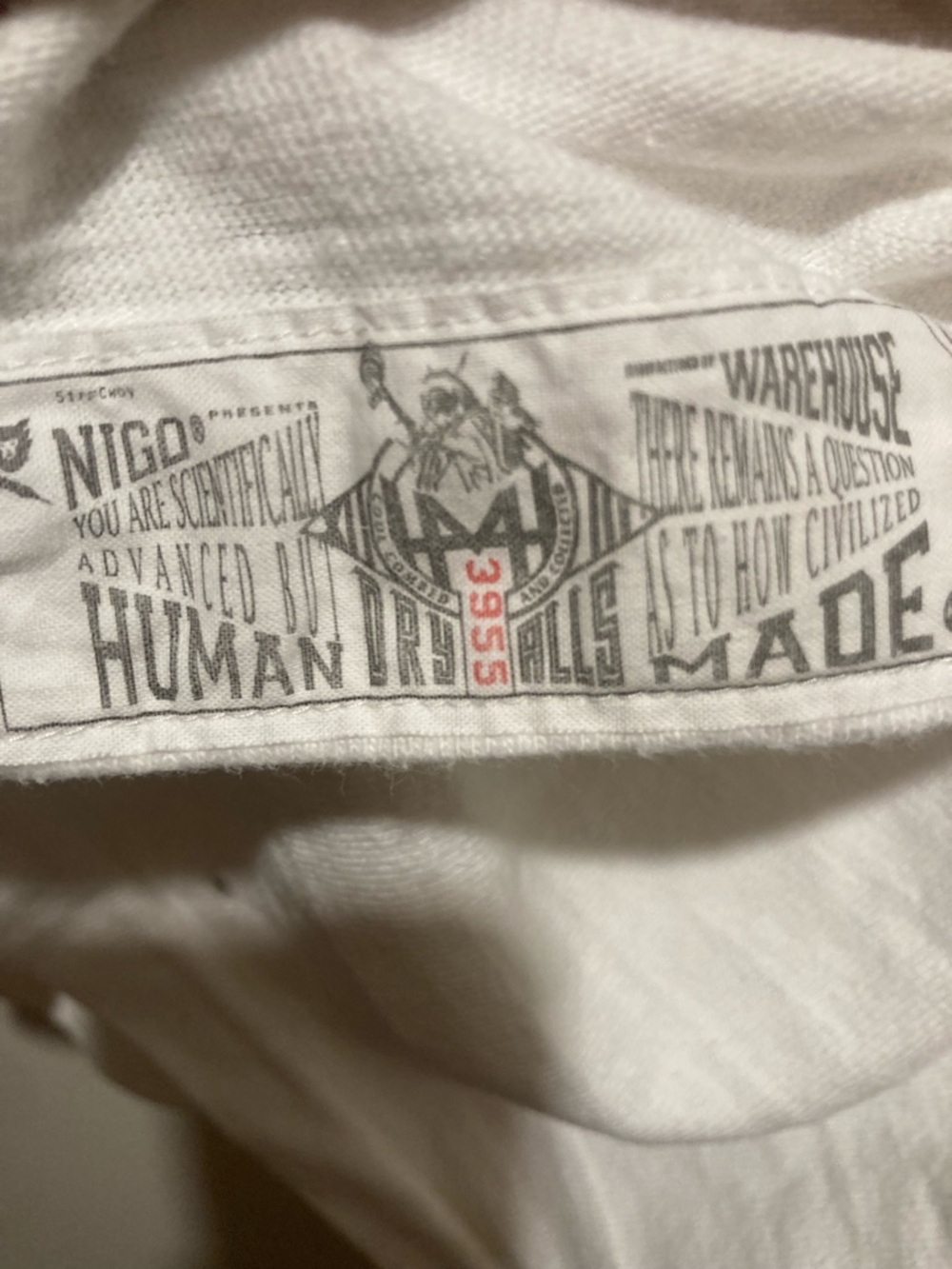 Human Made White Short Sleeve Tee with Black Graphic - Picture 4 of 7